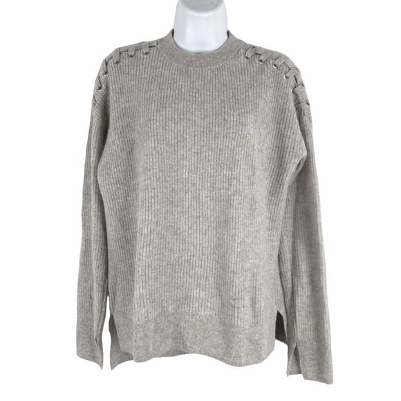 C By Bloomingdale's Sweater Women's XS 2 Ply Cashmere Ribbed Gray FS-1022 - Picture 1 of 9